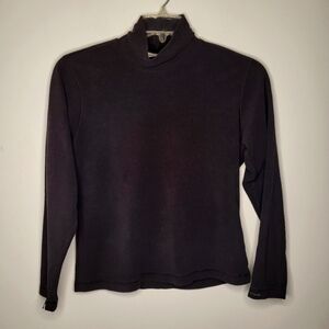 COLUMBIA Women's Size M Black Fleece Mock Turtleneck